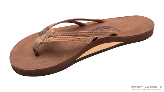Rainbow Sandals The Sandpiper Women's Luxury Leather Single Layer Arch Support with 1/3" Double Narrow Strap