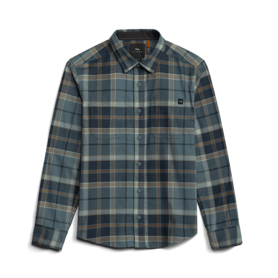 Sitka Ashland Lightweight Flannel Shirt - Midnight Spruce Plaid detail