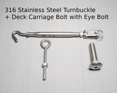 Carbon Marine Casting Platform Mounting Hardware, Turnbuckle, and Carriage Bolt Standard