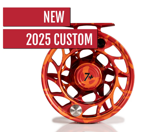2025 Custom Iconic Magma Red/Orange Splatter Fly Reel 7 Plus