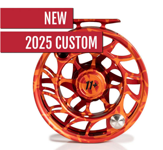 2025 Custom Iconic Magma Red/Orange Splatter Fly Reel 11 Plus