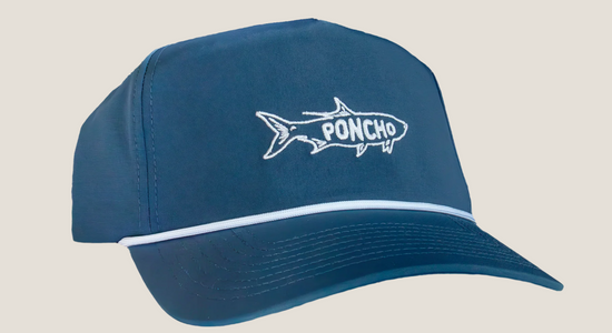 Poncho Navy Tarpon Rope Hat