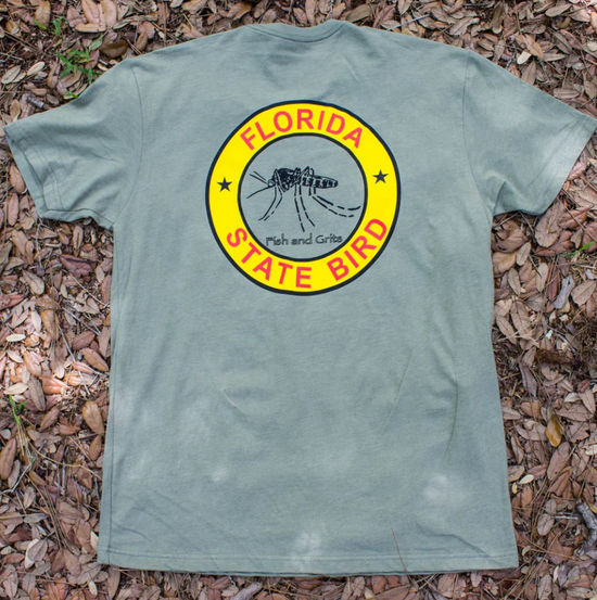Fish and Grits FL State Bird Tee - Dead Grass Green