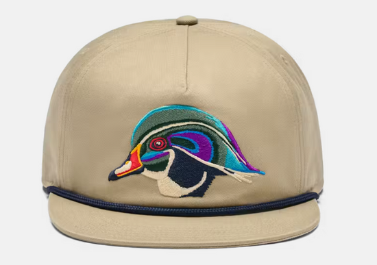 Yeti Wood Duck Flat Brim Rope Hat