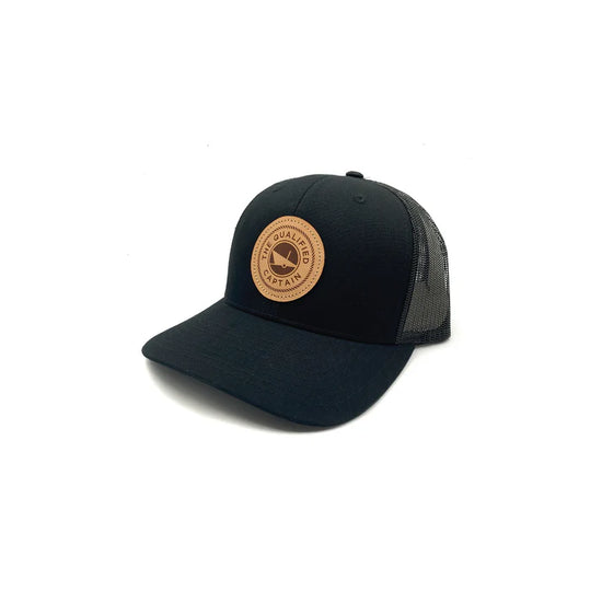 The Qualified Captain Leather Patch Trucker Hat