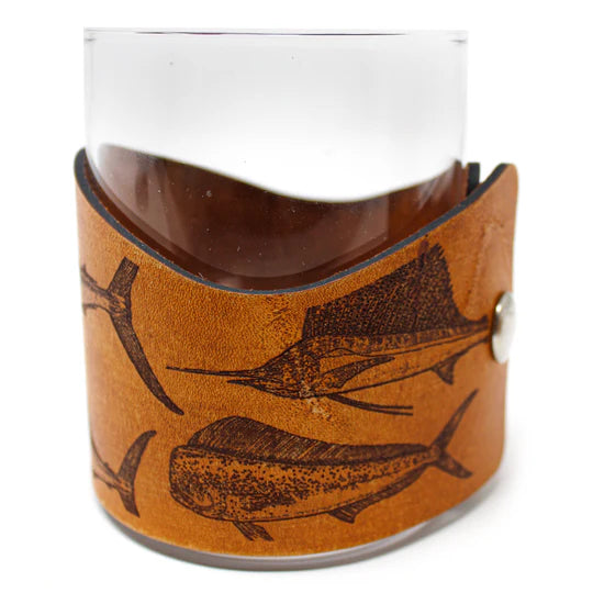Whiskey Glass Leather Wrap