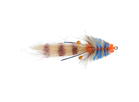 6 Pack - Rainy's Flies Colby's Tan/Blue Mini Corona Toad