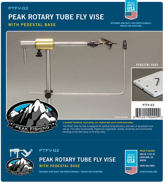PEAK PTFV-G2 Tube Fly Vise W/ Pedestal