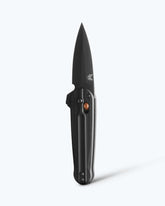 Lowden Black G10 Spear-Point knife, tip up