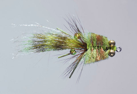 6 Pack - Rainy's Flies Colby's Olive Mini Corona Toad