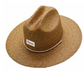Brown Straw Hat with accent rope and tailwater outfitters patch